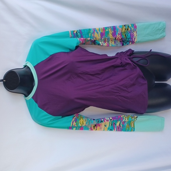 Reef Swim Pullover, purple & green, sz L - Picture 1 of 9
